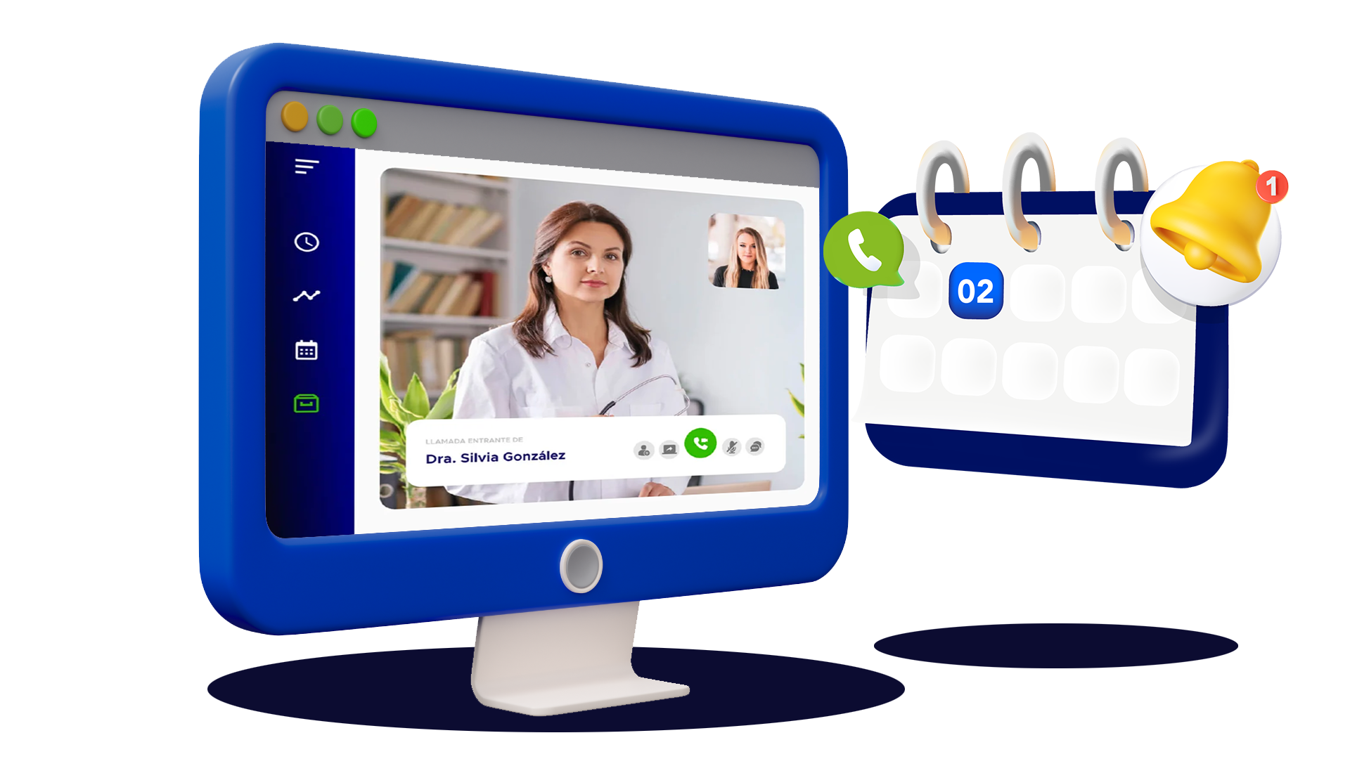 Telemedicine 2.5d graphics healthcare page