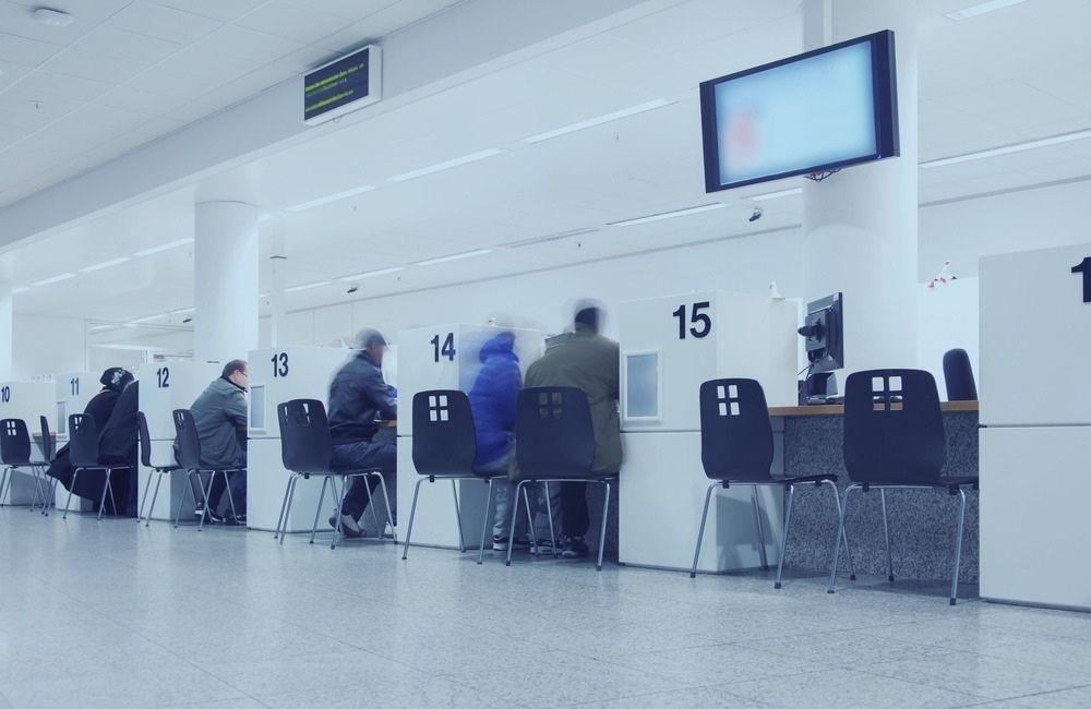 Fotografía de la atención al público de la oficina de recaudación de impuestos de Estados Unidos.